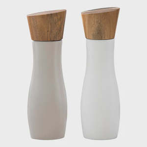 Essentials Salt & Pepper Grinders - White/Stone
