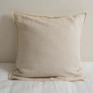 Pillowcases Euros: French Linen Euro Pillowcase - Nat Stripe