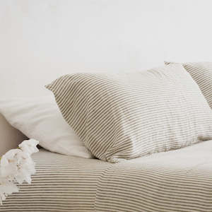 Pillowcases Euros: Olive Stripe - Pillowcase Set