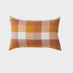 Pillowcases Euros: Biscuit Check - Standard Pillow