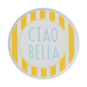 Yellow Stripe Ciao Bella Plate