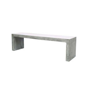 Hawthorne Collections: Palma Outdoor Long Bench - Grey
