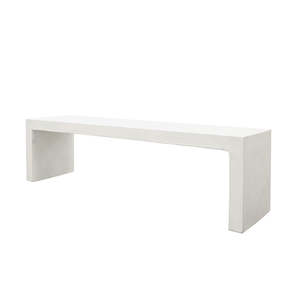 Palma Outdoor Long Bench - White