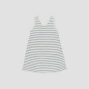 Crochet Tank Mini Dress - Blue Stripe