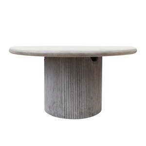 Outdoor Furniture: Patras Round Concrete Table - Grey