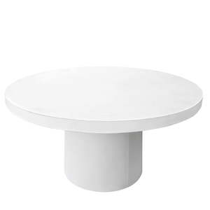 Outdoor Furniture: Milazzo Round Concrete Table - White