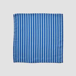 Linen: Pinstripe Blue Linen Napkins - Set of 4