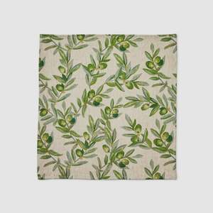 Olive Green Linen Napkins - Set of 4