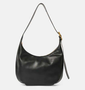 Brie Leon: Everyday Croissant Bag - BLACK ( gold buckle )