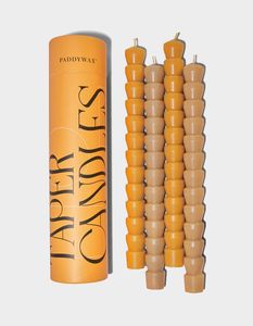 Home Fragrance Candles Diffusers: PADDYWAX TAPER CANDLE - GOLD 4PK