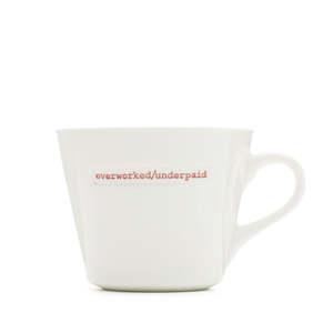 Mugs Reusable Cups: Mug - overworked/underpaid