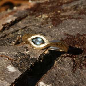 Sapphire vine leaf ring