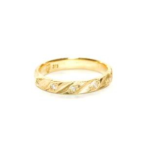 Diamond & gold stacking leaf band