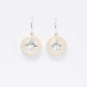 Midwinter Collection: Aqua star earrings (medium, oval)