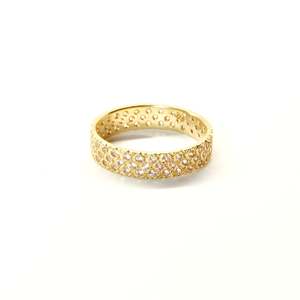 Gold Rings: Pink sapphire fan ring