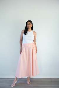 Sundae Striped Cotton Maxi Skirt