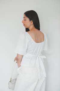 Delphi Poplin Tie-Back Top