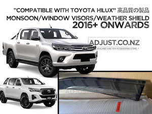 Door Visor/ Weather shield smoke type suitable for Toyota Hilux 2016+