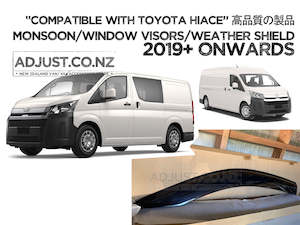 Door Visor/ Weather shield smoke type suitable for Toyota Hiace 2019+