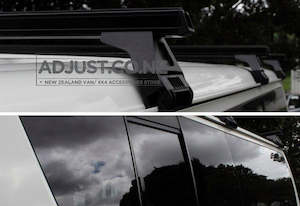 Compatible with Toyota Hiace Heavy Duty 3x Roof Rack Gutter Mount Black 110mm Leg