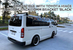 Compatible with Toyota Hiace Heavy Duty 2x Roof Rack Gutter Mount Black 110mm Leg