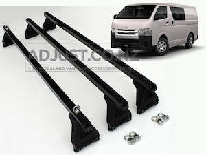 Compatible with Toyota Hiace 3 x Roof Rack 150mm 'BLACK'