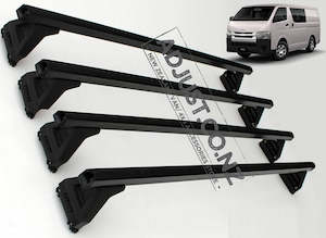 Compatible with Toyota Hiace 4 x Roof Rack 150mm 'BLACK'