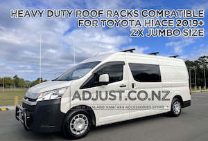 Compatible with 2019+ Toyota Hiace Jumbo Size ZX 3 x Roof Rack 'Black'