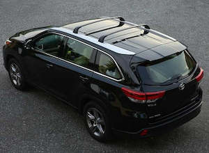 Roof Racks: Compatible with 2014-19 Toyota Highlander "Black" Aluminum Roof Rack Cross Bar