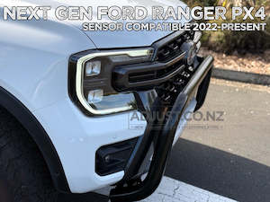 Ford Ranger 3" Black SS Nudge bar with 2 x spotlight mounting for 2022+