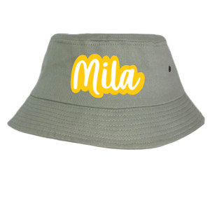 Personalised Items: Personalised Kids Bucket Hat White Name - Custom Sun Hat NZ