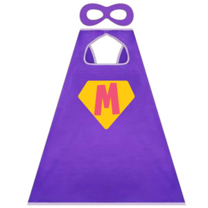 Personalised Items: Personalised Purple Super Hero Cape & Mask Set - Kids Costume NZ