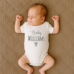 Personalised Baby Onesie with Surname - Custom Newborn Gift NZ