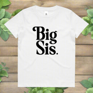 Brother Sister Tees: Big Sis Tee - Pink or Black - Sibling Matching Shirt