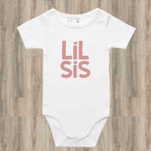 Brother Sister Tees: Lil Sis Onesie or Tee - Rose Gold