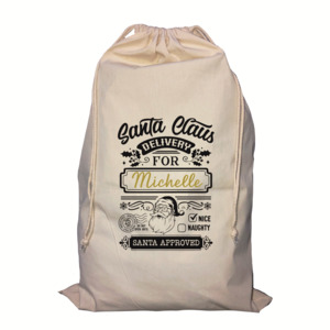 Personalised Santa Delivery Santa Sack - Custom Christmas Gift Bag NZ