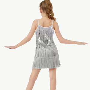 Girls Silver Art Deco Dress - Vintage Inspired Party Dress