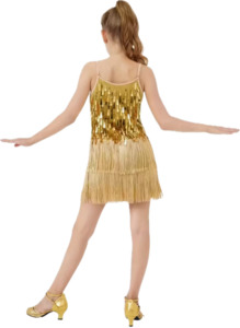 Girls Gold Art Deco Dress - Vintage Inspired Party Dress