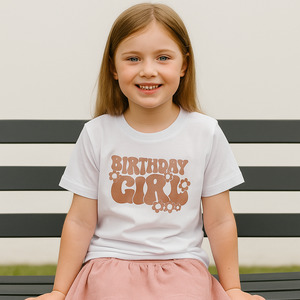 All Tees: Retro Rose Gold "Birthday Girl" Tee