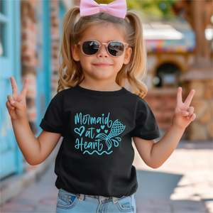 Mermaid at Heart Tee Shirt - Girls Ocean Theme T-Shirt NZ