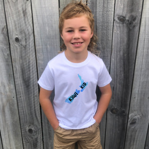 Themed Tees: New Zealand Kiwi Kid T-Shirt or Onesie - Blue - NZ Pride Kids Clothing