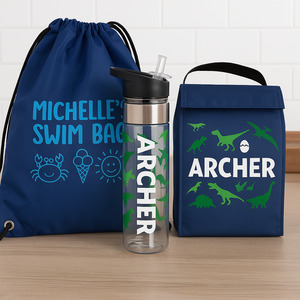 Back To School: Blue School Bundle - Personalised Lunch Cooler, Swim Bag & Drink Bottle NZ
