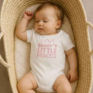 Fathers Day: Daddy's Little Princess Onesie or T-Shirt - Pink Crown Design NZ