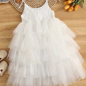 Lace Flower Girl Tulle Dress White