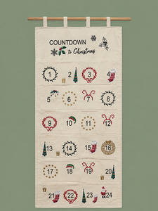 Countdown to Christmas Advent Calendar - Reusable Calico Wall Hanging NZ