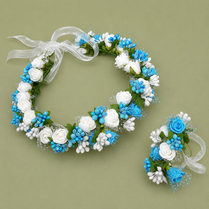 Dresses Tutus Accessories: Blue Halo and Bracelet Set - Girls Wedding Party Accessories NZ