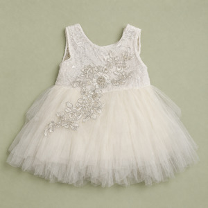 Ivory Lace & Tulle Flower Baby Girl Dress 3-6 months