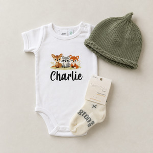 Personalised Woodland Baby Gift Set | Newborn 0-3M