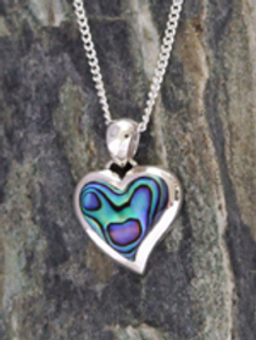 Products: Heart Sterling Silver Paua Pendant