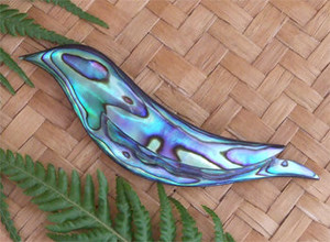 Products: Flying Bird Hand Carved Paua Shell Brooch